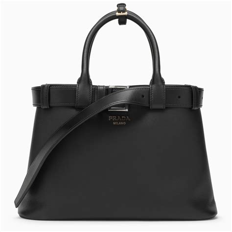 Borsa Prada Buckle Small In Pelle Con Cintura Nero .